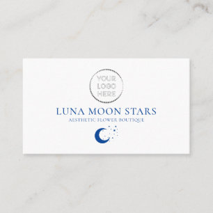 Tarjeta De Visita código qr del logotipo de Luna Estrellas de la Mar