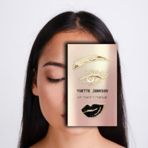 Tarjeta De Visita Código QR del logotipo de maquillaje de los cordon