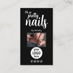Tarjeta De Visita Código QR del logotipo de Oh So Pretty Nails Socia