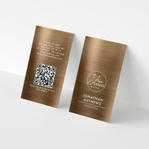 Código QR del logotipo de oro metálico cepillado p