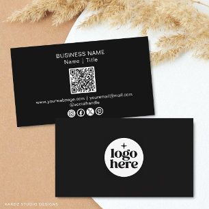 Tarjeta De Visita Código QR del logotipo de redes sociales minimalis