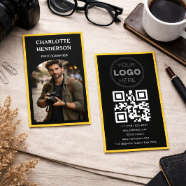 Tarjeta De Visita Código QR del logotipo de revisión de negocio pers