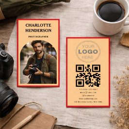 Tarjeta De Visita Código QR del logotipo de revisión de negocio pers