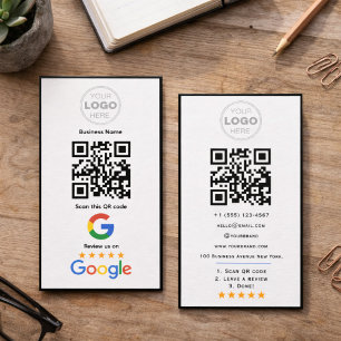 Tarjeta De Visita Código QR del logotipo de revisión de negocio pers