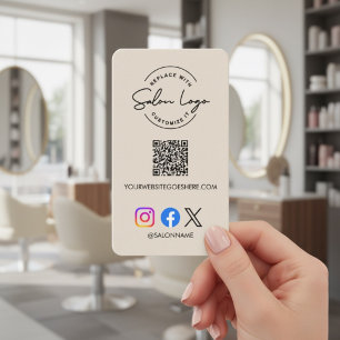 Tarjeta De Visita Código QR del logotipo de salón personalizado Mark