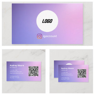 Tarjeta De Visita Código QR del logotipo de servicios de estética de