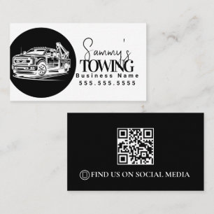 Tarjeta De Visita Código QR del logotipo de servicios de grúa