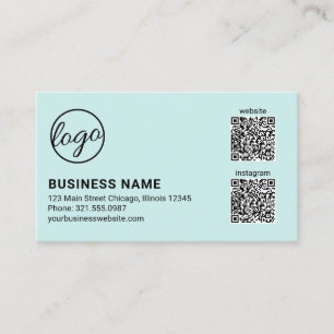Tarjeta De Visita Código QR del logotipo de turquesa profesional mod