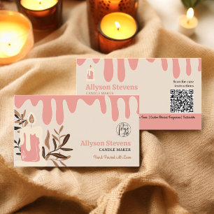 Tarjeta De Visita Código qr del logotipo del fabricante de velas art