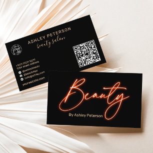 Tarjeta De Visita Código qr del logotipo del guión de la escritura d