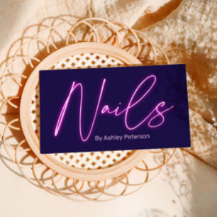 Tarjeta De Visita Código qr del logotipo del guión del guión del neó
