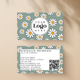 Tarjeta De Visita Código QR del logotipo del Personalizado floral de