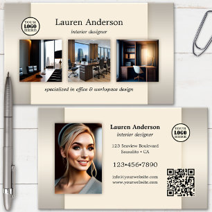 Tarjeta De Visita Código QR del logotipo del portafolio Diseñador de
