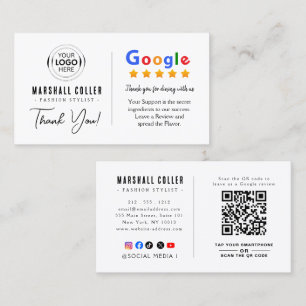 Tarjeta De Visita Código QR del logotipo del restaurante de Google