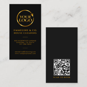 Tarjeta De Visita Código QR del logotipo del servicio de limpieza