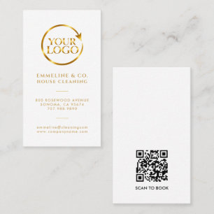 Tarjeta De Visita Código QR del logotipo del servicio de limpieza de