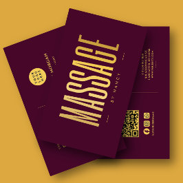 Tarjeta De Visita Código QR del logotipo del terapeuta de masaje Bur