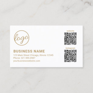 Tarjeta De Visita Código QR del logotipo dorado profesional moderno