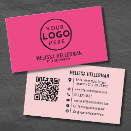 Tarjeta De Visita Código QR del logotipo Minimalista moderno Girly P
