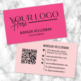 Tarjeta De Visita Código QR del logotipo Minimalista moderno Girly P