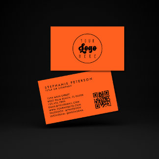 Tarjeta De Visita Código QR del logotipo personalizado de la empresa