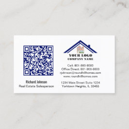 Tarjeta De Visita Código QR del logotipo profesional inmobiliario