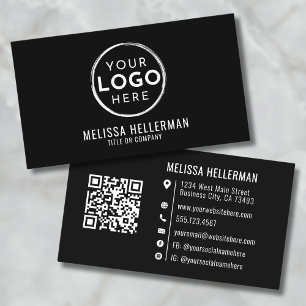 Tarjeta De Visita Código QR del logotipo profesional Minimalista mod