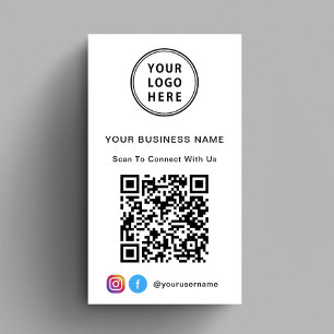 Tarjeta De Visita Código QR del logotipo promocional