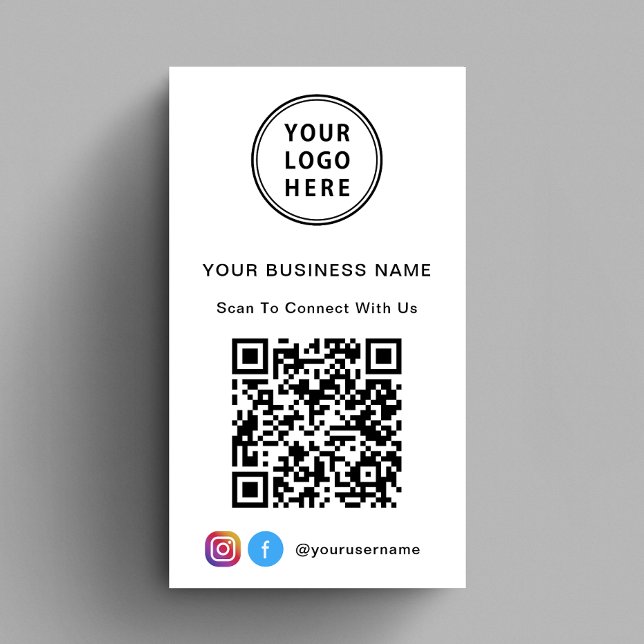 Tarjeta De Visita Código QR del logotipo promocional (Capture attention, make connections, and leave a lasting impression with our modern QR business card)