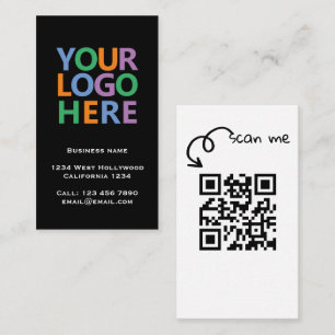 Tarjeta De Visita Código QR del logotipo y texto personalizado