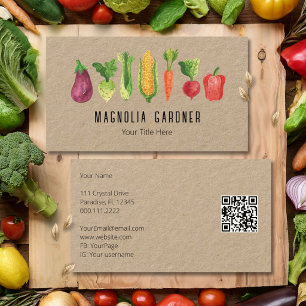 Tarjeta De Visita Código QR del mercado de agricultores orgánicos de