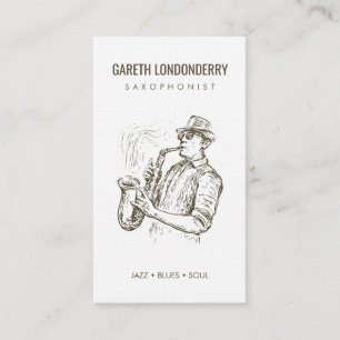 Tarjeta De Visita código qr del músico saxofonista profesional moder