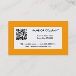 Tarjeta De Visita Código QR del naranja