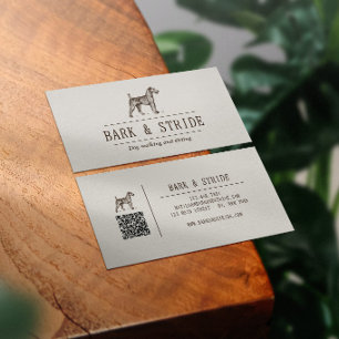 Tarjeta De Visita Código QR del negocio de paseo de perros Bark & St