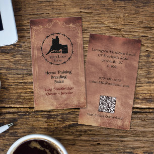 Tarjeta De Visita Código QR del negocio de rancho de caballos con su