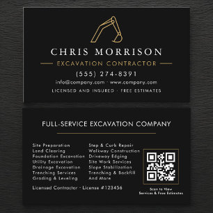 Tarjeta De Visita Código QR del operador de excavación