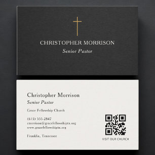 Tarjeta De Visita Código QR del Pastor de la Iglesia