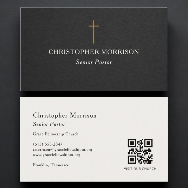 Tarjeta De Visita Código QR del Pastor de la Iglesia (Subido por el creador)