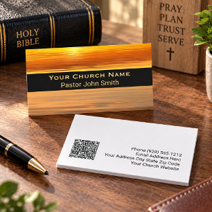 Tarjeta De Visita Código QR del Pastor de la Iglesia de la Reflexión