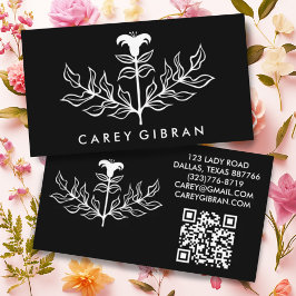 Tarjeta De Visita Código QR del PERSONALIZADO de dibujo de línea de 