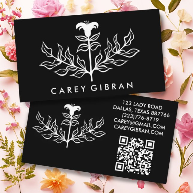 Tarjeta De Visita Código QR del PERSONALIZADO de dibujo de línea de  (Subido por el creador)