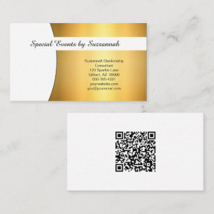 Tarjeta De Visita Código QR del Personalizado de Flare Gold Profesio
