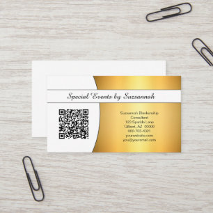 Tarjeta De Visita Código QR del Personalizado de Flare Gold Profesio