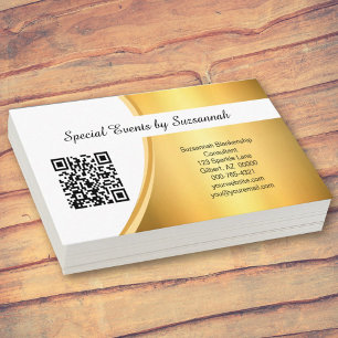 Tarjeta De Visita Código QR del Personalizado de Flare Gold Profesio