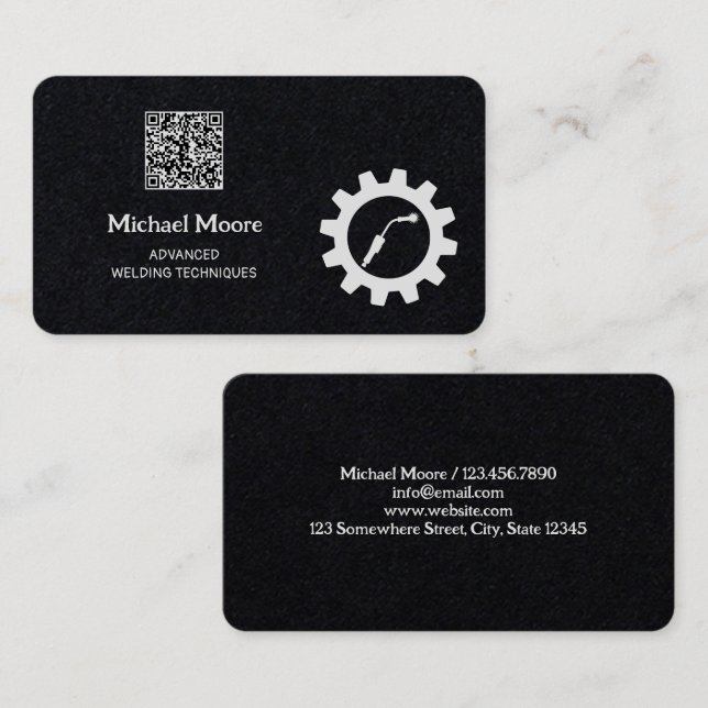 Tarjeta De Visita Código QR del Personalizado de soldadura premium (Anverso / Reverso)