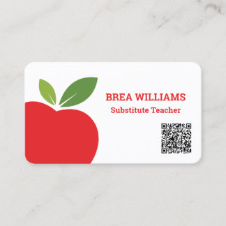 Tarjeta De Visita Código QR del Personalizado del profesor sustituto