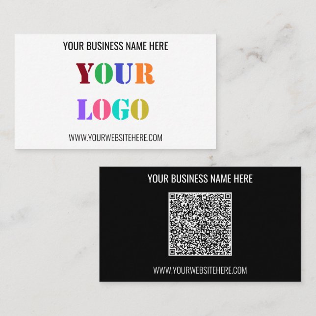 Tarjeta De Visita Código QR del personalizado y logotipo de su tarje (Anverso / Reverso)