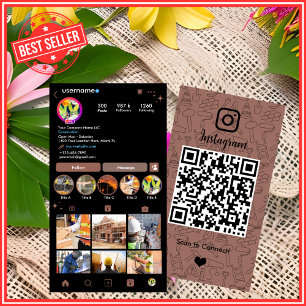 Tarjeta De Visita Código QR del profesional de la construcción