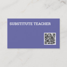 Tarjeta De Visita Código QR del profesor sustituto Tutor