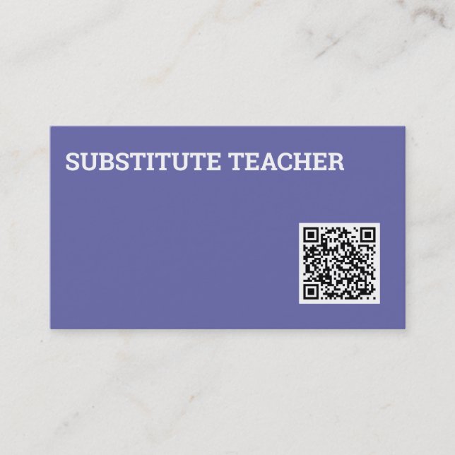 Tarjeta De Visita Código QR del profesor sustituto Tutor (Anverso)